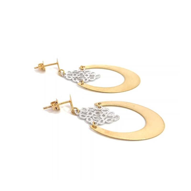 Orecchini Oro 9Kt Mezzaluna Bicolor 3 Orecchini Oro 9Kt Mezzaluna Bicolor