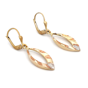 Orecchini Oro 9Kt Ovali Punta Trittico