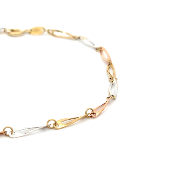 Bracciale Donna Oro 9kt Trittico Catena 2 Bracciale Donna Oro 9kt Trittico Catena