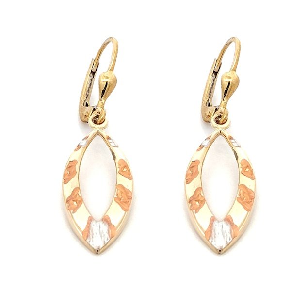 Orecchini Oro 9Kt Ovali Punta Trittico 2 Orecchini Oro 9Kt Ovali Punta Trittico
