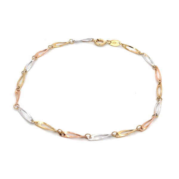 Bracciale Donna Oro 9kt Trittico Catena 1 Bracciale Donna Oro 9kt Trittico Catena