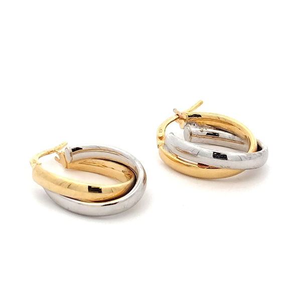 Orecchini Oro 9Kt Doppio Cerchio Bicolor 1 Orecchini Oro 9Kt Doppio Cerchio Bicolor
