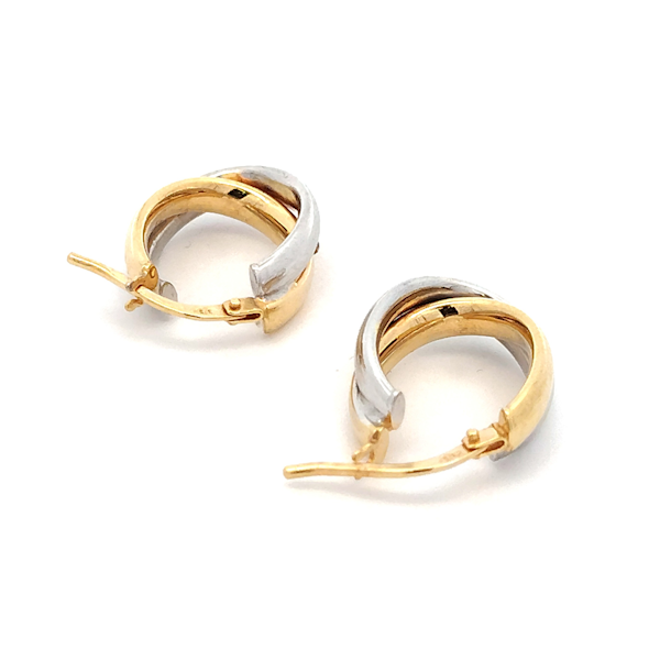 Orecchini Oro 9Kt Doppio Cerchio Bicolor 3 Orecchini Oro 9Kt Doppio Cerchio Bicolor