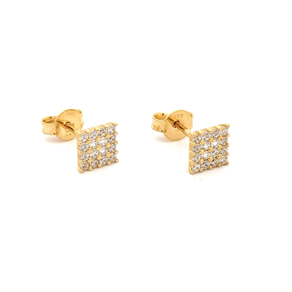 Orecchini Oro 9Kt Quadrato Zirconi 1 Orecchini Oro 9Kt Quadrato Zirconi