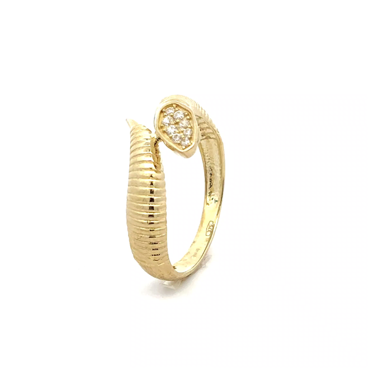 Anello Donna Oro 9kt Serpente Zirconi Rigato 2 Anello Donna Oro 9kt Serpente Zirconi Rigato