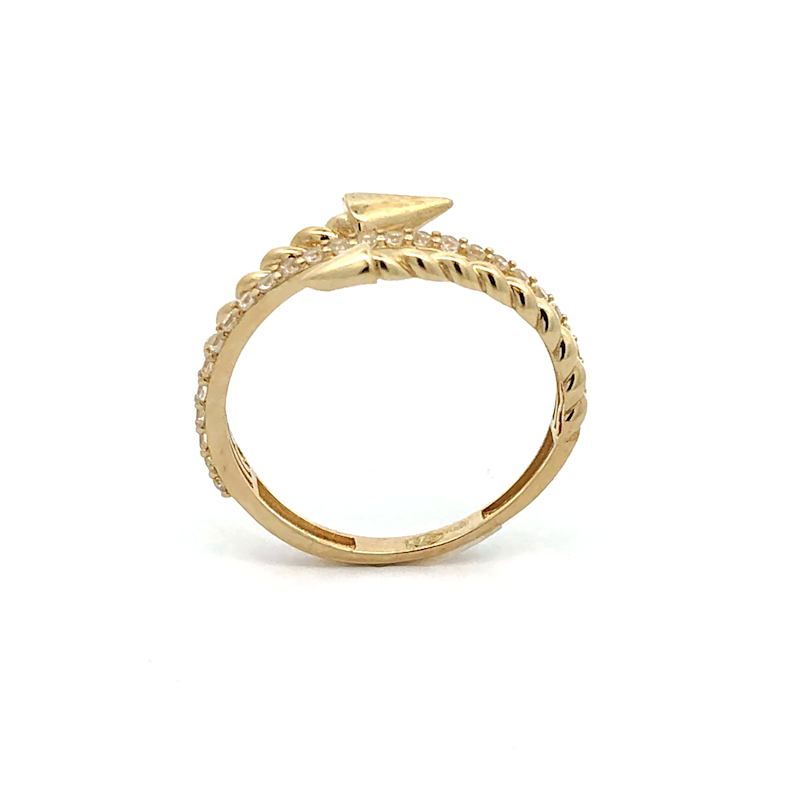 Anello Donna Oro 9kt Doppia Punta Zirconi 3 Giri 3 Anello Donna Oro 9kt Doppia Punta Zirconi 3 Giri
