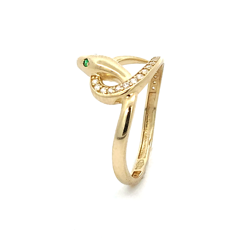 Anello Donna Oro 9kt Serpente Nodo Occhi Verdi 2 Anello Donna Oro 9kt Serpente Nodo Occhi Verdi