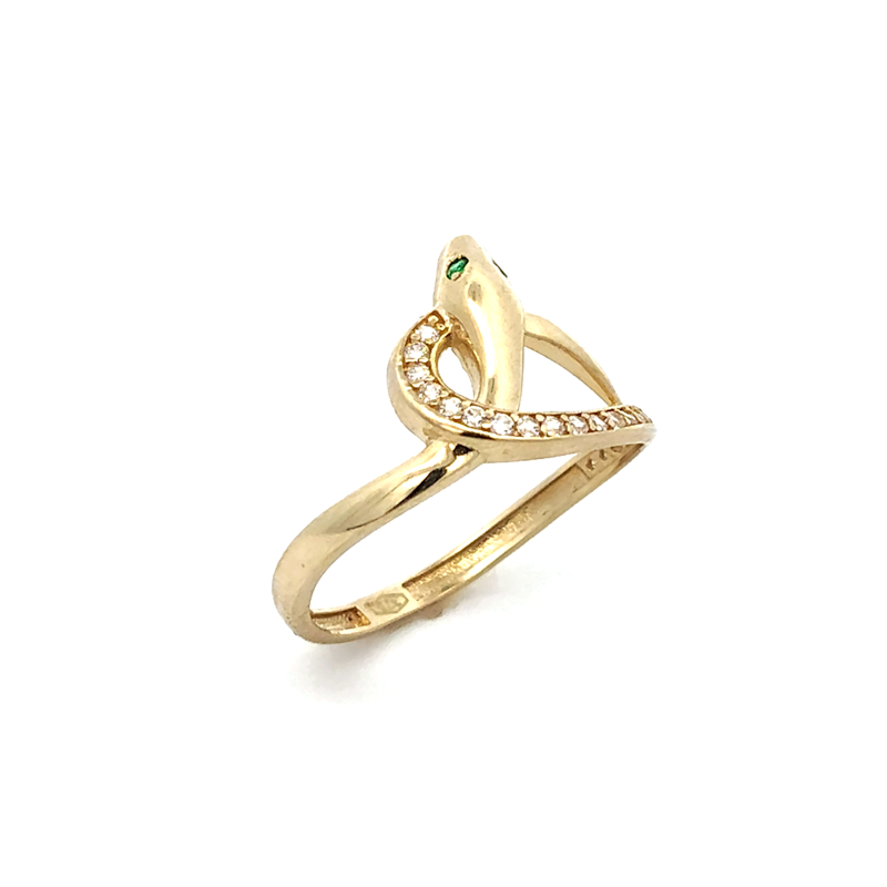 Anello Donna Oro 9kt Serpente Nodo Occhi Verdi 3 Anello Donna Oro 9kt Serpente Nodo Occhi Verdi