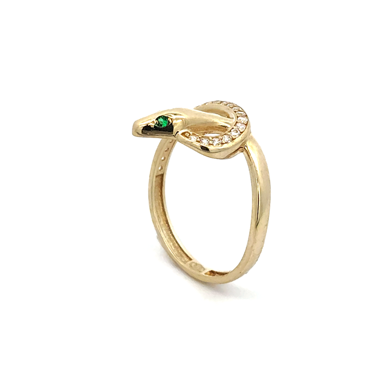 Anello Donna Oro 9kt Serpente Nodo Occhi Verdi 4 Anello Donna Oro 9kt Serpente Nodo Occhi Verdi