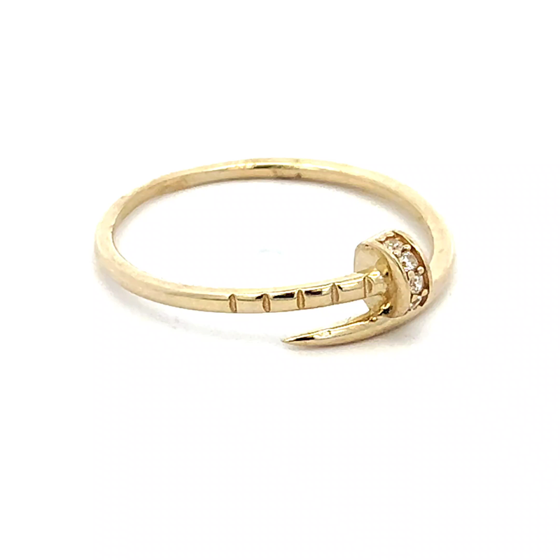 Anello Donna Chiodo Zirconi Oro 4 Anello Donna Chiodo Zirconi Oro