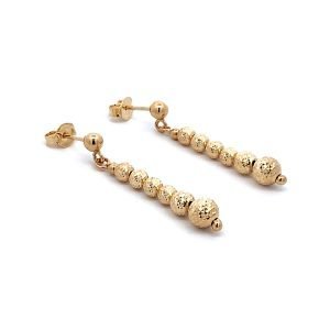 Orecchini Oro Giallo Pendenti Diamantati Pallini