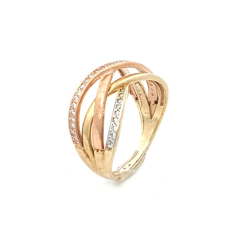 Anello Donna Oro 9kt Quattro Fasce Intrecciate 1 Anello Donna Oro 9kt Quattro Fasce Intrecciate
