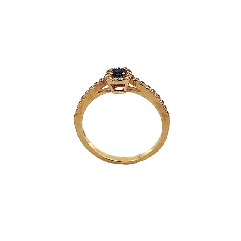 Anello Donna Oro Giallo 9kt Zircone Blu Centrale 2 Anello Donna Oro Giallo 9kt Zircone Blu Centrale