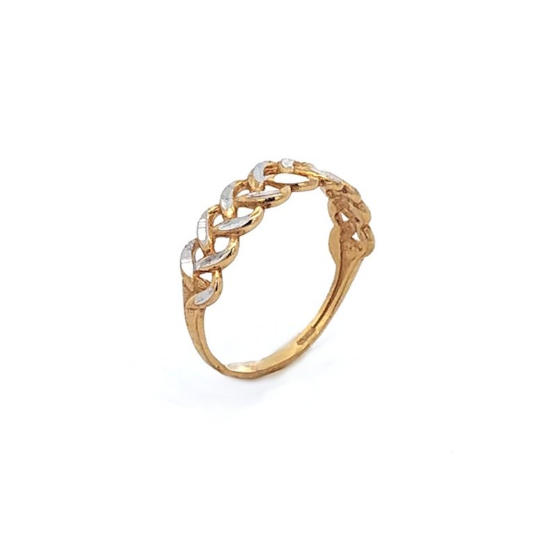 Anello Donna oro 9kt Bicolore Treccia 1 Anello Donna oro 9kt Bicolore Treccia