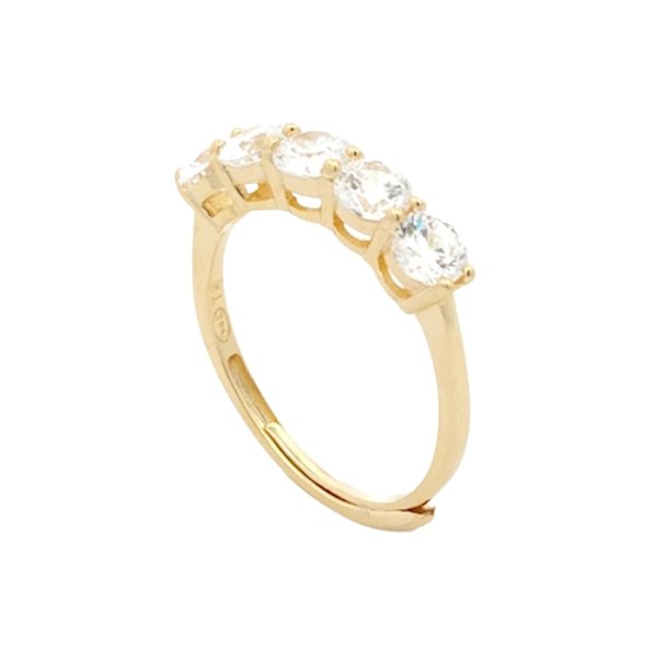 Anello Donna Argento Dorato Veretta Zirconi RI006304 1 Anello Donna Argento Dorato Veretta Zirconi RI006304