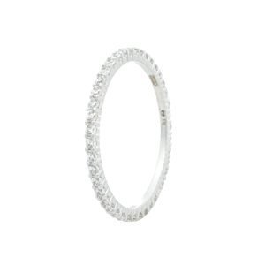 Anello Donna Argento Fedina Sottile Zirconi RI006768