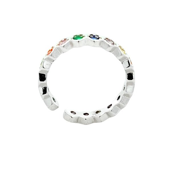 Anello Donna Argento Fedina Zirconi Colorati RI005690 2 Anello Donna Argento Fedina Zirconi Colorati RI005690