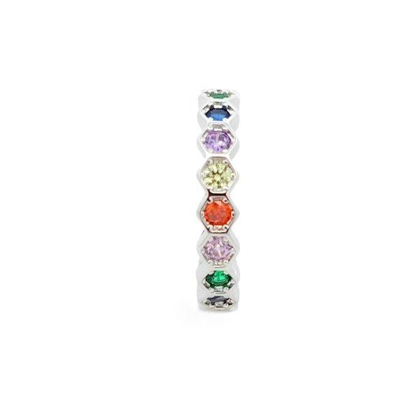 Anello Donna Argento Fedina Zirconi Colorati RI005690 3 Anello Donna Argento Fedina Zirconi Colorati RI005690