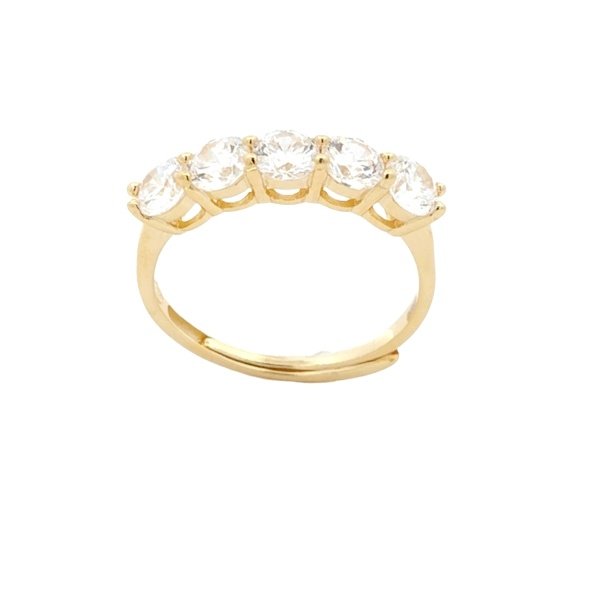 Anello Donna Argento Dorato Veretta Zirconi RI006304 2 Anello Donna Argento Dorato Veretta Zirconi RI006304