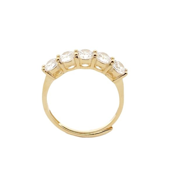 Anello Donna Argento Dorato Veretta Zirconi RI006304 3 Anello Donna Argento Dorato Veretta Zirconi RI006304