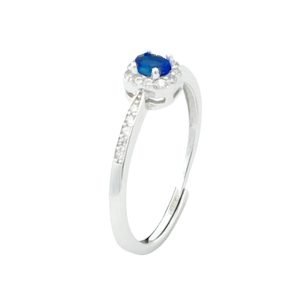 Anello Donna Argento Zircone Blu RI004455