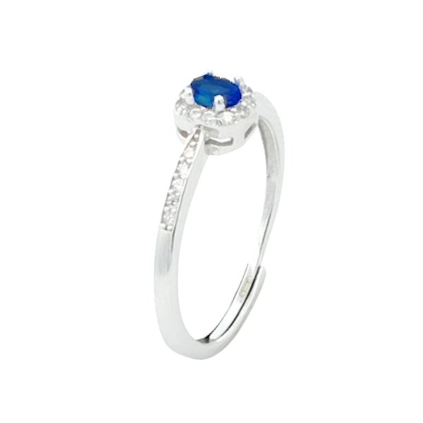 Anello Donna Argento Zircone Blu RI004455 1 Anello Donna Argento Zircone Blu RI004455
