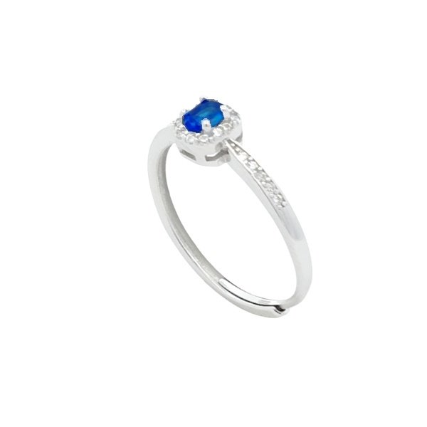 Anello Donna Argento Zircone Blu RI004455 2 Anello Donna Argento Zircone Blu RI004455