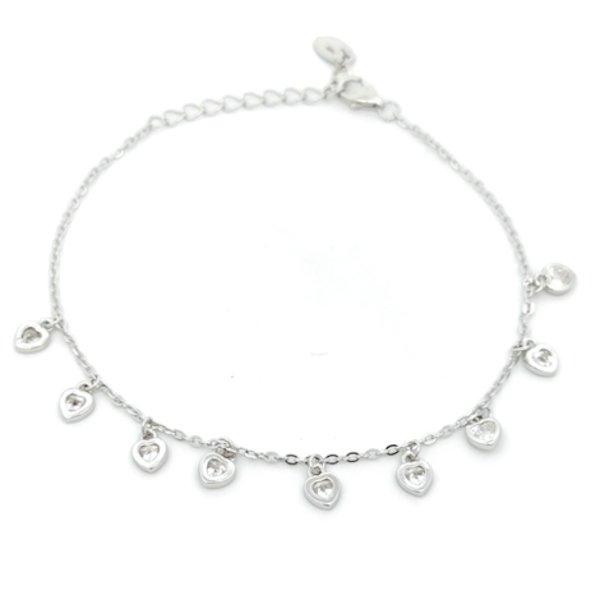 Bracciale Donna Argento Cuori Pendenti 1 Bracciale Donna Argento Cuori Pendenti