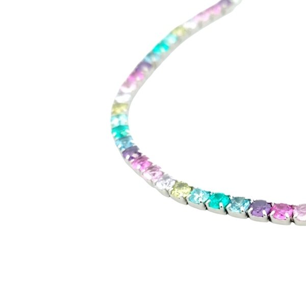 Bracciale Donna Argento Tennis Zirconi Colorati 3 Bracciale Donna Argento Tennis Zirconi Colorati