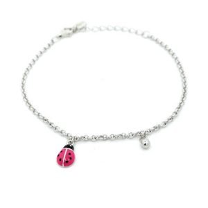 Bracciale Donna Argento Pendente Coccinella