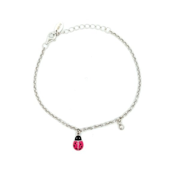 Bracciale Donna Argento Pendente Coccinella 2 Bracciale Donna Argento Pendente Coccinella