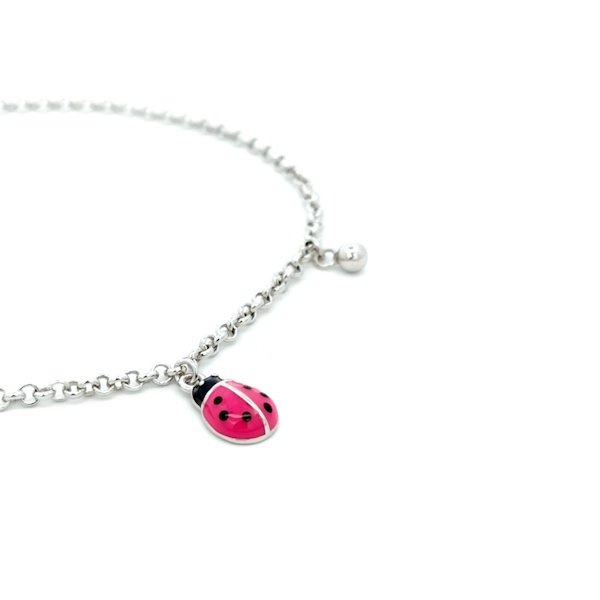 Bracciale Donna Argento Pendente Coccinella 3 Bracciale Donna Argento Pendente Coccinella
