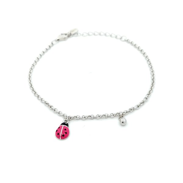 Bracciale Donna Argento Pendente Coccinella 4 Bracciale Donna Argento Pendente Coccinella