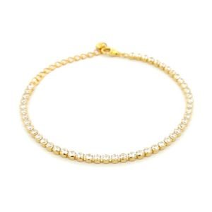 Bracciale Donna Argento Dorato Tennis Zirconi
