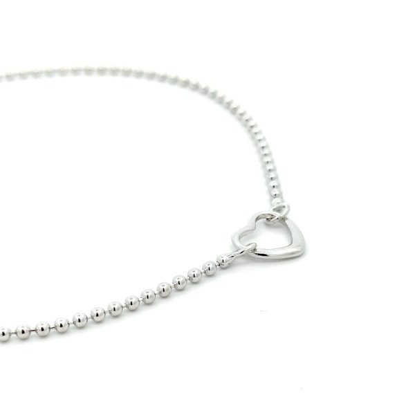 Bracciale Donna Argento Maglia Pallini e Cuore Centrale 3 Bracciale Donna Argento Maglia Pallini e Cuore Centrale