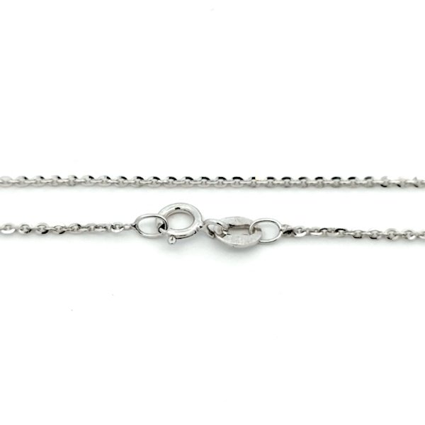 Catenina Donna Oro Bianco 9kt Rolo Fina Brillantata 3 Catenina Donna Oro Bianco 9kt Rolo Fina Brillantata