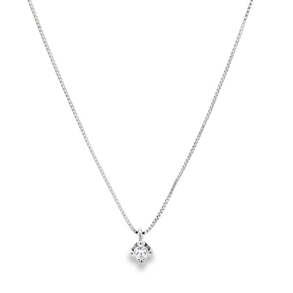 Collana Donna Oro Bianco 9kt Diamante 0,10Kt 1 Collana Donna Oro Bianco 9kt Diamante 0,10Kt
