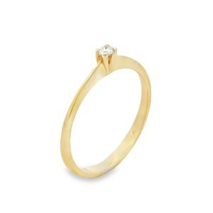 Anello Donna Oro 9kt Solitario Diamante 0,05ct