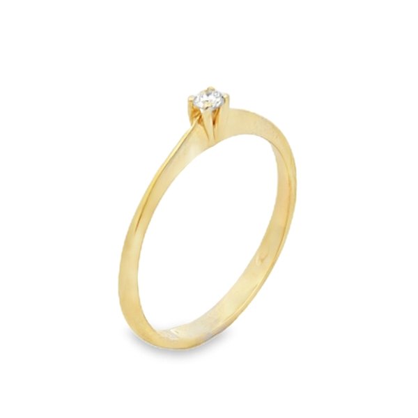 Anello Donna Oro 9kt Solitario Diamante 0,05ct 1 Anello Donna Oro 9kt Solitario Diamante 0,05ct