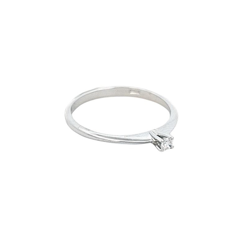 Anello Donna Oro Bianco 9kt Solitario Diamante 0,05ct 3 Anello Donna Oro Bianco 9kt Solitario Diamante 0,05ct
