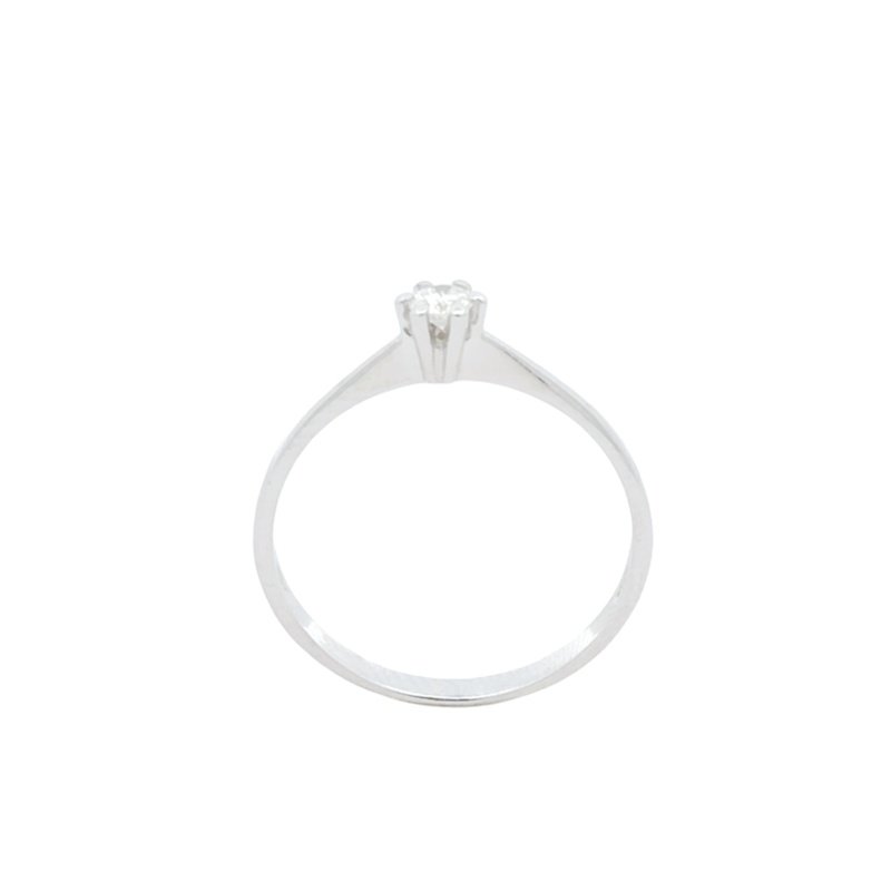 Anello Donna Oro Bianco 9kt Solitario Diamante 0,09ct 2 Anello Donna Oro Bianco 9kt Solitario Diamante 0,09ct