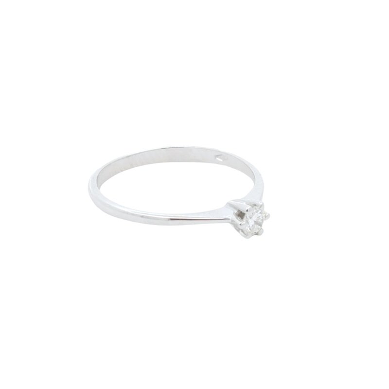 Anello Donna Oro Bianco 9kt Solitario Diamante 0,09ct 3 Anello Donna Oro Bianco 9kt Solitario Diamante 0,09ct