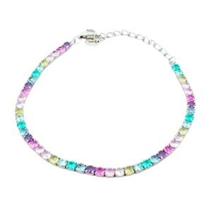 Bracciale Donna Argento Tennis Zirconi Colorati