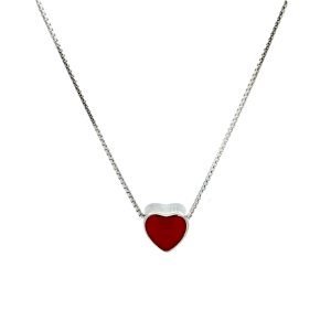 Collana Donna Argento Cuore Rosso NE010949