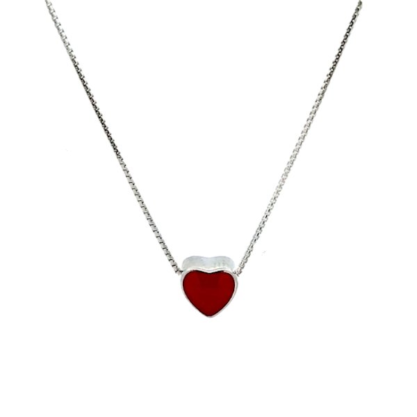 Collana Donna Argento Cuore Rosso NE010949 1 Collana Donna Argento Cuore Rosso NE010949