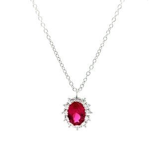 Collana Donna Argento Kate Royal Zircone Rosso NE005373