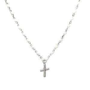 Collana Donna Argento Smaltini Croce Zirconi NE007322