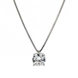 Collana Donna Argento Solitario Zircone NE005692