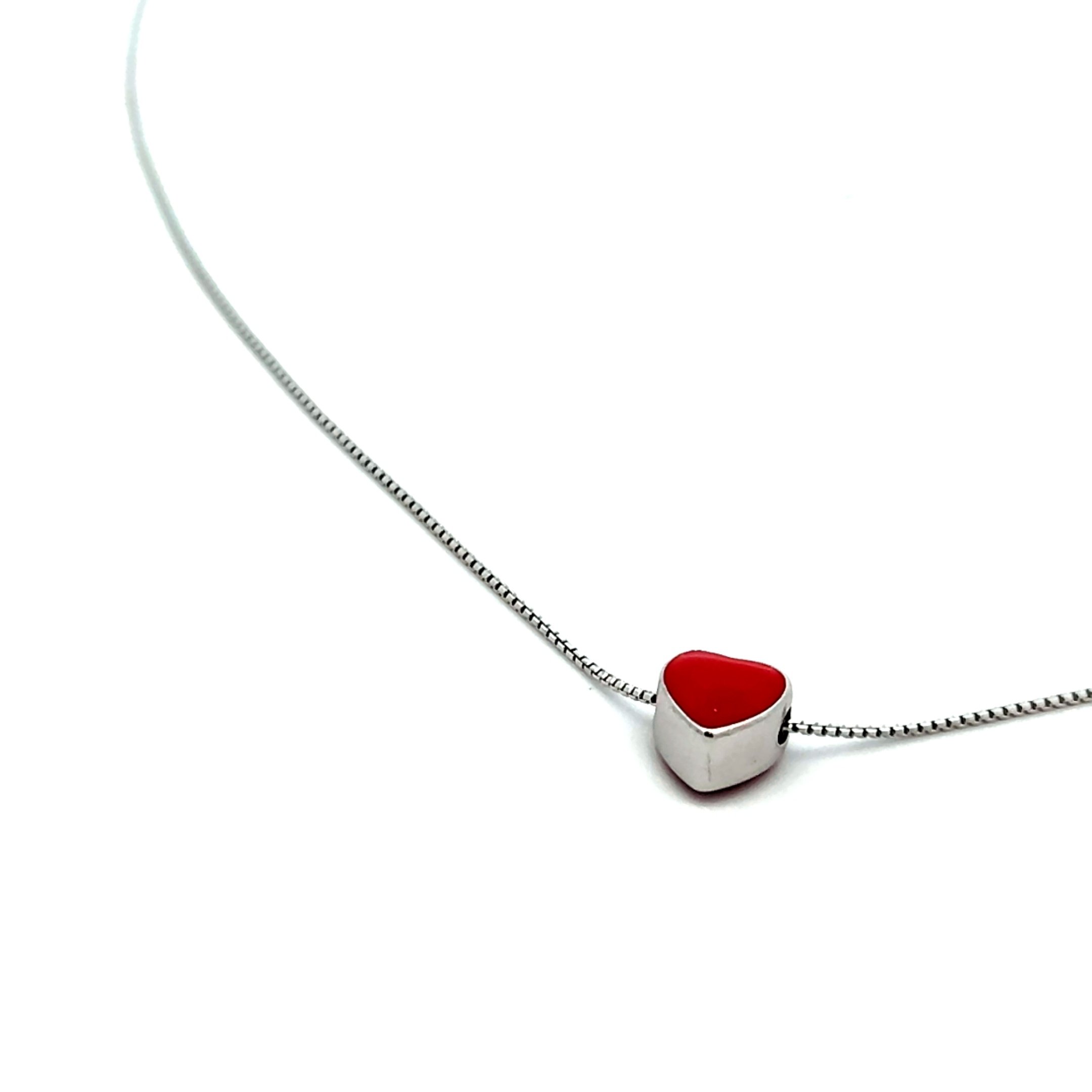 Collana Donna Argento Cuore Rosso NE010949 2 Collana Donna Argento Cuore Rosso NE010949