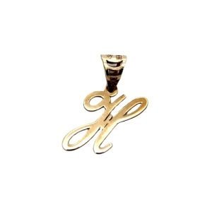 Ciondolo Donna Lettera H Corsivo Oro Giallo 9kt